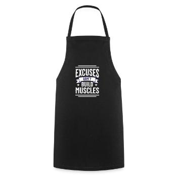 Don't excuse - Cooking Apron - black - Front - AI Model Male 185 dark (185cm)