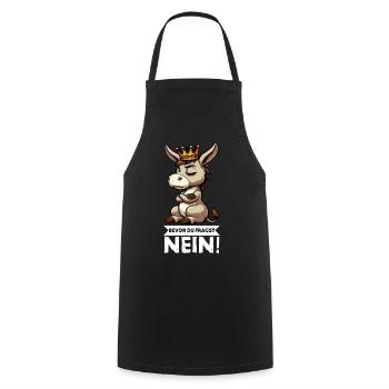 Bevor Du Fragst Nein Esel Eselchen Eselhalter   - Kochschürze - Schwarz - Vorne - AI Model Male 185 dark (185cm)