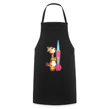 Giraffe Dart Dartpfeil Sport - Cooking Apron - black - Front - AI Model Male 185 dark (185cm)