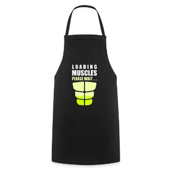 Loading muscles please wait - Cooking Apron - black - Front - AI Model Male 185 dark (185cm)