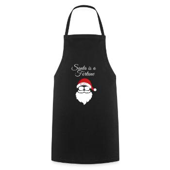 Fortuna T-Shirt, Santa is a Fortune! - Cooking Apron - black - Front - AI Model Male 185 dark (185cm)