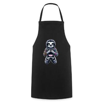 Traditionelles Muay Thai Faultier Thai Boxen - Kochschürze - Schwarz - Vorne - AI Model Male 185 dark (185cm)