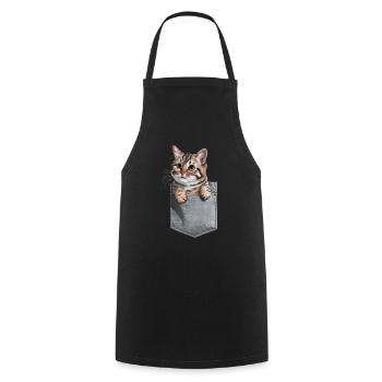 Balinesische Katze in der Tasche Geschenk - Kochschürze - Schwarz - Vorne - AI Model Male 185 dark (185cm)