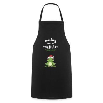 Attendre sous le gui - Tablier de cuisine - noir - Devant - AI Model Male 185 dark (185cm)