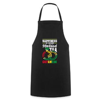 Guyana Flag Le bonheur est d’être marié à un - Tablier de cuisine - noir - Devant - AI Model Male 185 dark (185cm)