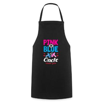 Pink or Blue Oncle Loves You Gender Reveal Party - Kochschürze - Schwarz - Vorne - AI Model Male 185 dark (185cm)