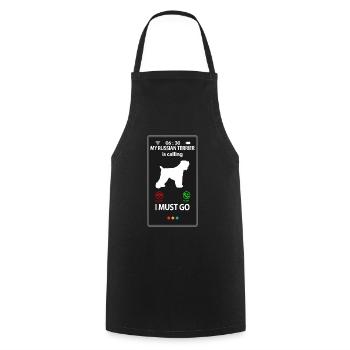 Black Russian Terrier Dictons drôles - Tablier de cuisine - noir - Devant - AI Model Male 185 dark (185cm)