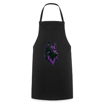 Tête de Berger Allemand Rose - Tablier de cuisine - noir - Devant - AI Model Male 185 dark (185cm)