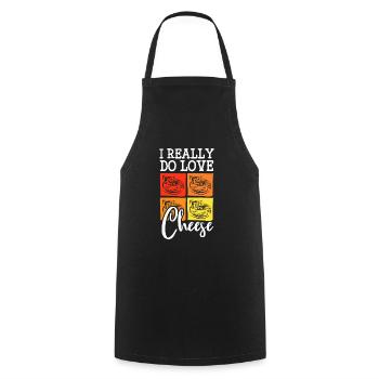 Amateur de fromage foodie fromagerie laitière - Tablier de cuisine - noir - Devant - AI Model Male 185 dark (185cm)