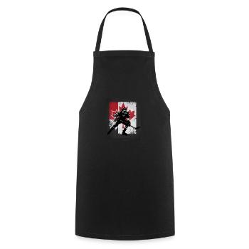 Canada Flag HOCKEY Vintage hockey Player Patriotic - Cooking Apron - black - Front - AI Model Male 185 dark (185cm)