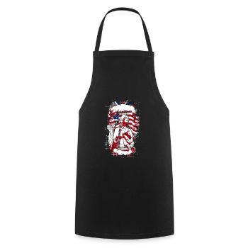 Une belle religieuse en prière avec un design de drapeaux américains - Tablier de cuisine - noir - Devant - AI Model Male 185 dark (185cm)