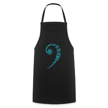 Welle Tribal Tattoo Muster Tropical Maritim Strand - Kochschürze - Schwarz - Vorne - AI Model Male 185 dark (185cm)