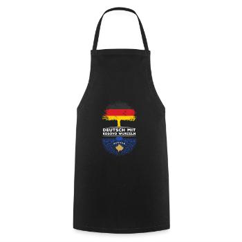 Deutsch mit Kosovo Wurzeln Abstammung - Kochschürze - Schwarz - Vorne - AI Model Male 185 dark (185cm)