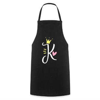 Letter K Initial Letter Crown - Cooking Apron - black - Front - AI Model Male 185 dark (185cm)