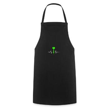 Fléchettes pouls et battements de cœur - battements de cœur pour fléchettes - Tablier de cuisine - noir - Devant - AI Model Male 185 dark (185cm)