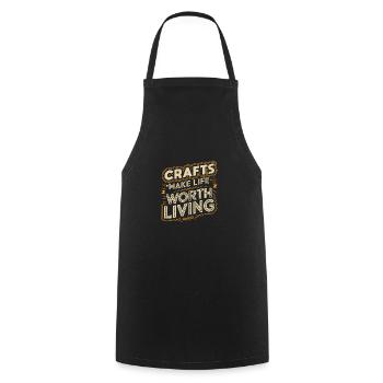 Crafts Make Life Worth Living for Beer Lovers - Cooking Apron - black - Front - AI Model Male 185 dark (185cm)