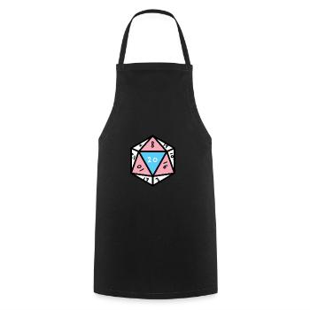Transgender D20 Cube Trans Pride - Cooking Apron - black - Front - AI Model Male 185 dark (185cm)
