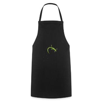Eidechse Spuren - Kochschürze - Schwarz - Vorne - AI Model Male 185 dark (185cm)