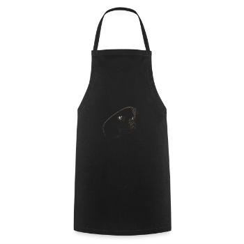 Mops mit Mütze - Kochschürze - Schwarz - Vorne - AI Model Male 185 dark (185cm)