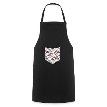 Citrouille Ghost Witch Creepy Breast Pocket Halloween - Tablier de cuisine - noir - Devant - AI Model Male 185 dark (185cm)