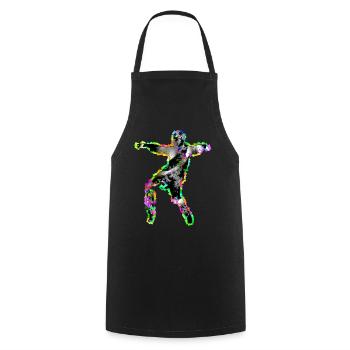 Fractal & Rainbow, Nerd Gift, Dancer & Colorful - Cooking Apron - black - Front - AI Model Male 185 dark (185cm)