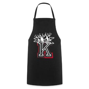 Letter K with crown - Cooking Apron - black - Front - AI Model Male 185 dark (185cm)