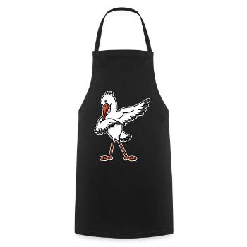 Dab dabbing annonce de grossesse de cigogne - Tablier de cuisine - noir - Devant - AI Model Male 185 dark (185cm)