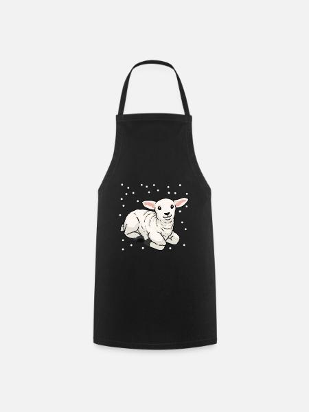 Bébé agneau Mouton Joyeux Pâques Mouton des neiges - Tablier de cuisine - noir