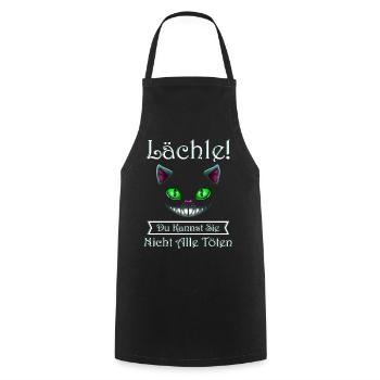 Lächle Du Kannst Sie Nicht Alle Töten Grinsekatze - Kochschürze - Schwarz - Vorne - AI Model Male 185 dark (185cm)