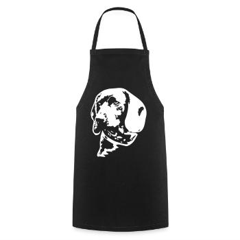 Bavarian Mountain Sweat Dog Head "Black Edition" - Cooking Apron - black - Front - AI Model Male 185 dark (185cm)