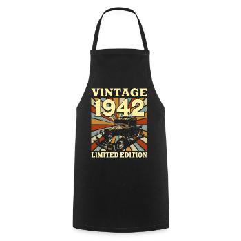 Vintage 80 Ans 1942 80e Anniversaire - Tablier de cuisine - noir - Devant - AI Model Male 185 dark (185cm)