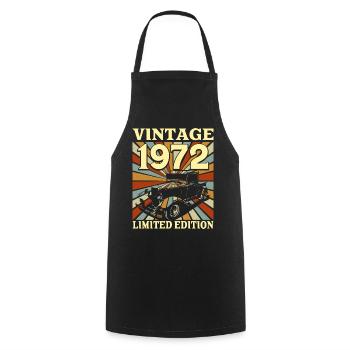 Vintage 50 Ans 1972 50e Anniversaire - Tablier de cuisine - noir - Devant - AI Model Male 185 dark (185cm)