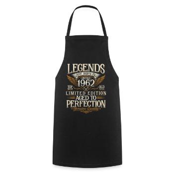 Né en 1962 Legends Cadeau d’anniversaire - Tablier de cuisine - noir - Devant - AI Model Male 185 dark (185cm)