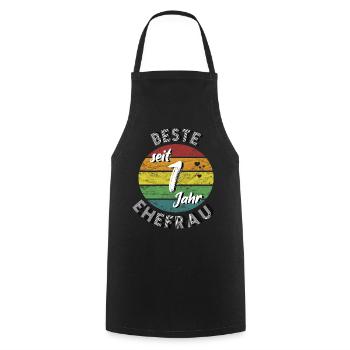 beste Ehefrau seit 1 Jahr 1. Hochzeitstag retro - Kochschürze - Schwarz - Vorne - AI Model Male 185 dark (185cm)