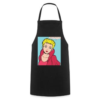 Reine sans roi Pop Art - Tablier de cuisine - noir - Devant - AI Model Male 185 dark (185cm)