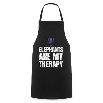 Les éléphants sont mon ami animal éléphant de thérapie - Tablier de cuisine - noir - Devant - AI Model Male 185 dark (185cm)