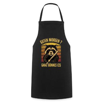 Guten Morgen - Ganz dünnes Eis Spruch Kaffee - Kochschürze - Schwarz - Vorne - AI Model Male 185 dark (185cm)