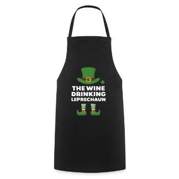 Der Wein trinkende Kobold - Kochschürze - Schwarz - Vorne - AI Model Male 185 dark (185cm)