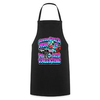 Sorry Girls Mom is my Valentine T-rex Boys - Cooking Apron - black - Front - AI Model Male 185 dark (185cm)