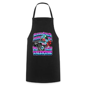 Sorry Girls Mom is my Valentine T-rex Boys - Cooking Apron - black - Front - AI Model Male 185 dark (185cm)