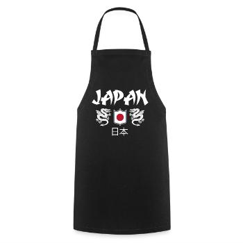 Japan - Cooking Apron - black - Front - AI Model Male 185 dark (185cm)