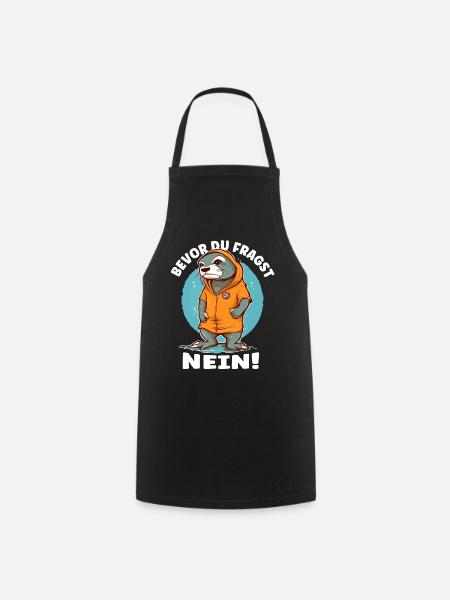 Otter Fischotter Nö Nein - Kochschürze - Schwarz
