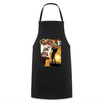 Golf Golf Golfer Sport Hobby Club Vintage - Cooking Apron - black - Front - AI Model Male 185 dark (185cm)