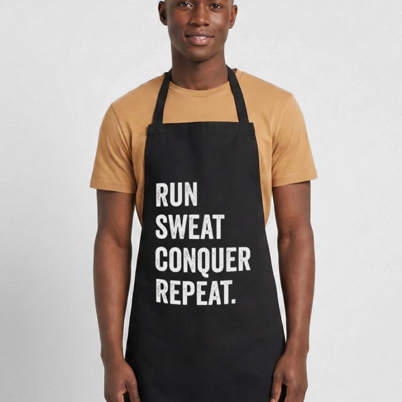 Run. Sweat. Conquer. Repeat. Cooking Apron