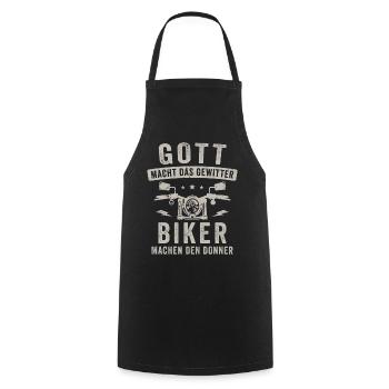 Motorrad Biker machen Donner Motorradfahrer - Kochschürze - Schwarz - Vorne - AI Model Male 185 dark (185cm)