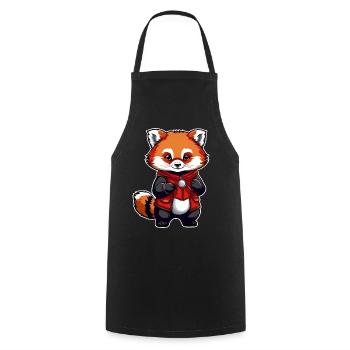 Little Red Comic Panda - Cooking Apron - black - Front - AI Model Male 185 dark (185cm)