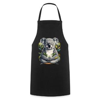 Méditation Koala - Tablier de cuisine - noir - Devant - AI Model Male 185 dark (185cm)