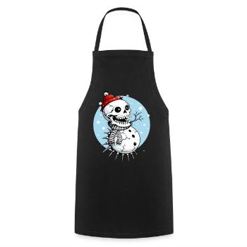 Bonhomme de neige crâne // Totenkopf Schneemann FS0085 - Tablier de cuisine - noir - Devant - AI Model Male 185 dark (185cm)