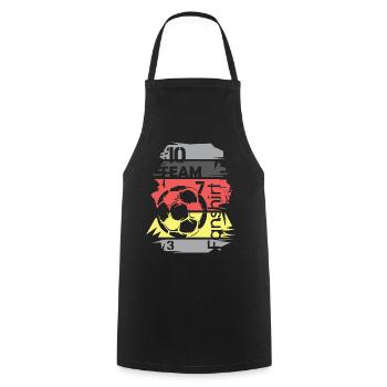 Football Germany Fan Shirt Collage Ball Logo - Cooking Apron - black - Front - AI Model Male 185 dark (185cm)