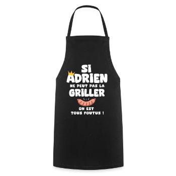 Adrien roi barbecue cadeau adrien fêtes - Tablier de cuisine - noir - Devant - AI Model Male 185 dark (185cm)